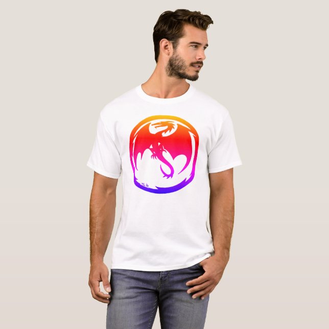Neon Dragon white T-shirt (Front Full)