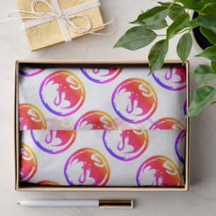 Neon Dragon white tissue paper medium