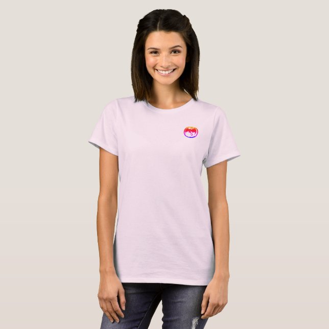 Neon Dragon women pale pink T-shirt pocket (Front Full)