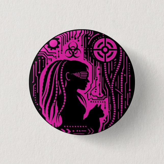 Neon Dread Protocol 3 Cm Round Badge (Front)