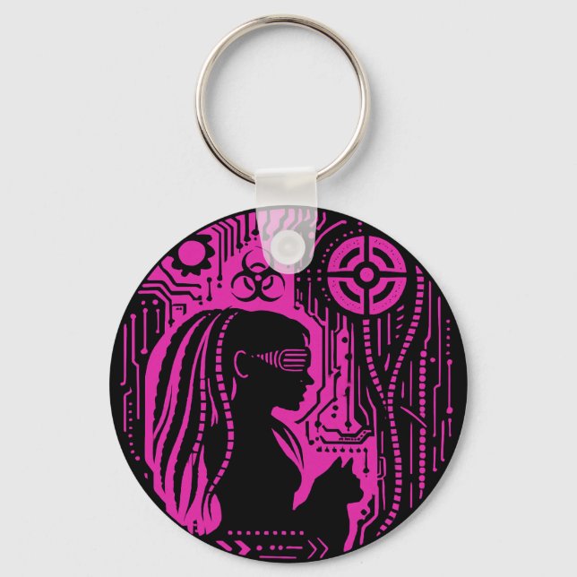 Neon Dread Protocol Key Ring (Front)