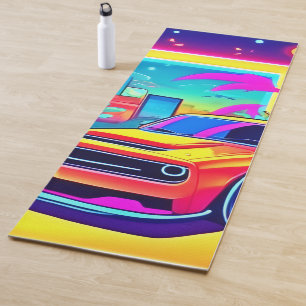 Neon Dream Car Escape Yoga Mat
