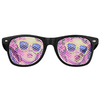 Neon Dream Girl with Floral Sunglasses