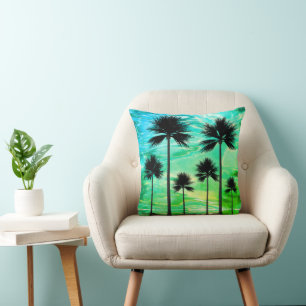 Neon Dream Palm Trees Cushion