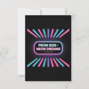 Neon Dreams – Bold Modern Prom Invitation