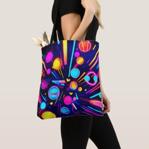 Neon Dreams - Psychedelic Shapes & Colours Tote Bag