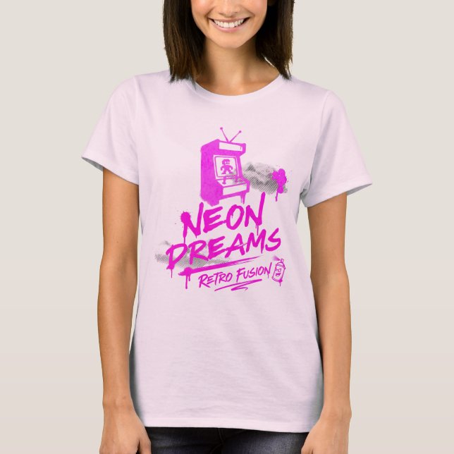 Neon Dreams Retro Fusion – Arcade Graffiti T-Shirt (Front)