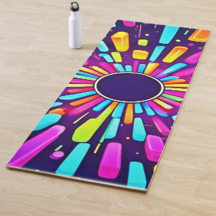 Neon Dreamscape: A Psychedelic Journey Yoga Mat