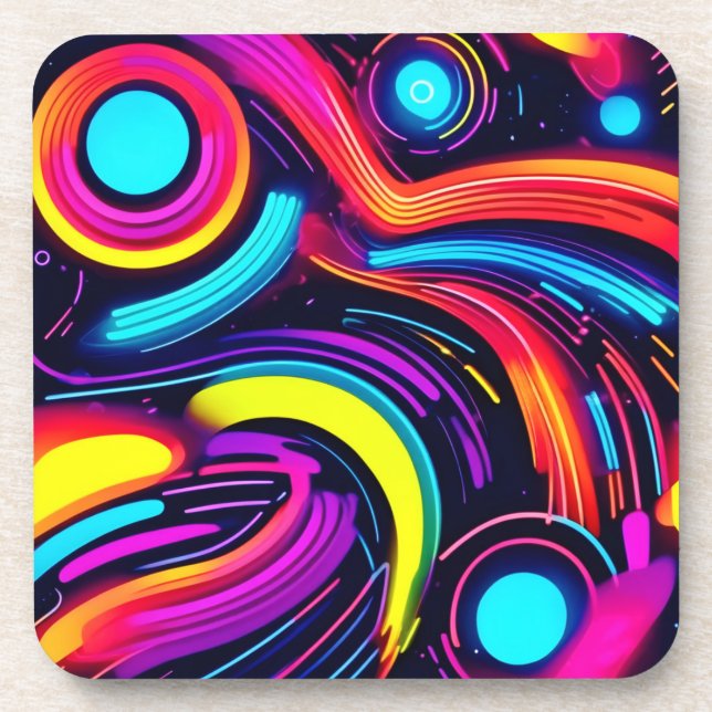 Neon Dreamscape Art Coaster (Front)