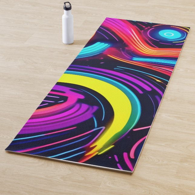 Neon Dreamscape Art Yoga Mat (In Situ)