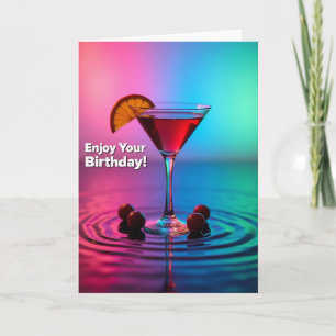 Neon Drink Birthday Card