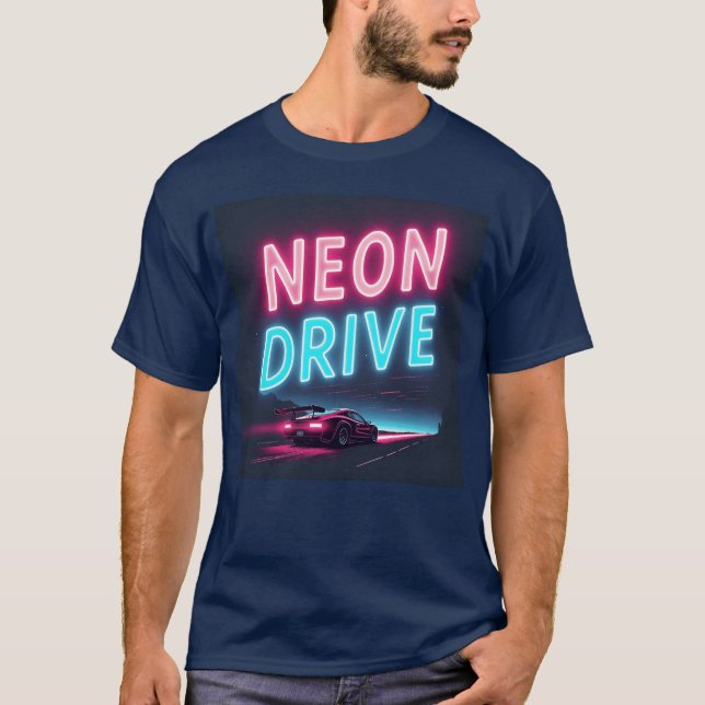 Neon Drive Retro Synthwave Design T-Shirt (Front)