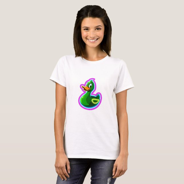 Neon Duck Design Hoodie T-Shirt (Front Full)