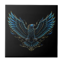 Neon Eagle Decorative Tile
