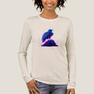 Neon Eagle on Glowing Rock – Cyberpunk Style Tri-Blend Shirt