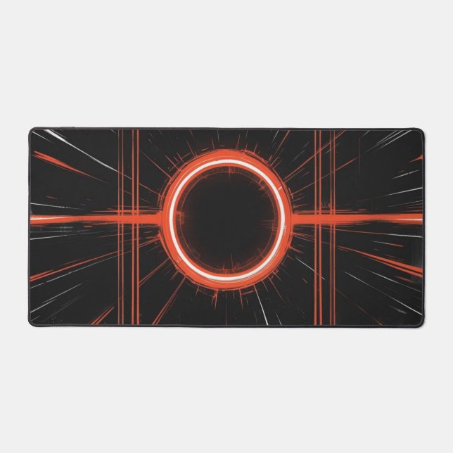 Neon Eclipse in a Digital Grid Desk Mat (Front)