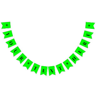 Neon Electric Green Colour   Custom Bunting