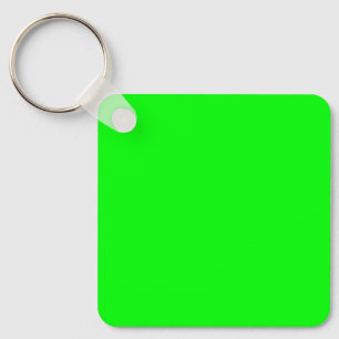 Neon Electric Green Solid Colour Classic Key Ring