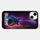 Neon Electric Guitar Music Personalised Name Case-Mate iPhone Case (Back (Horizontal))
