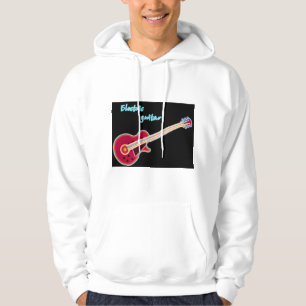 Neon Electric Guitar Retro 80s Rock Music Hoodie
