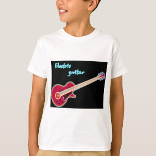 Neon Electric Guitar Retro 80s Rock Music T-Shirt