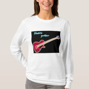 Neon Electric Guitar Retro 80s Rock Music T-Shirt