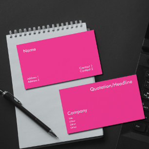 Neon Electric Pink Business Card