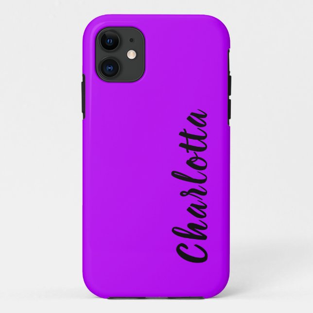 Neon Electric Purple Solid Colour | Personalise Case-Mate iPhone Case (Back)
