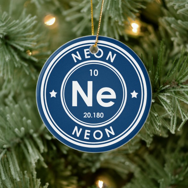 Neon Element Blue Ceramic Ornament (Tree)