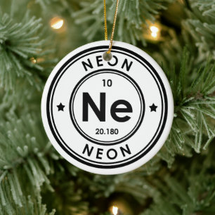 Neon Element Ceramic Ornament