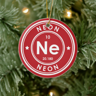 Neon Element Red Ceramic Ornament
