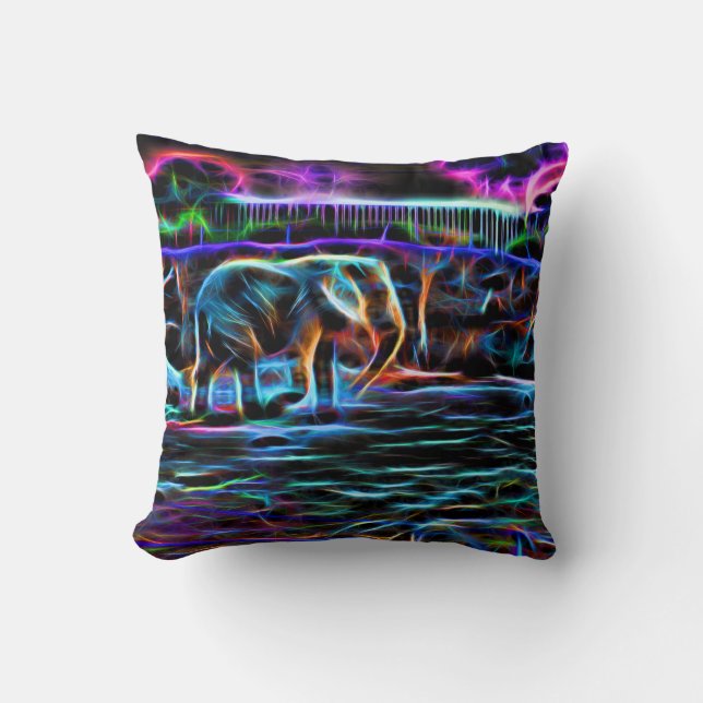 Neon Elephant Cushion (Front)