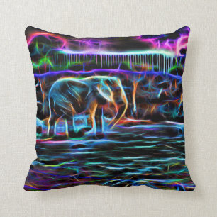 Neon Elephant Cushion
