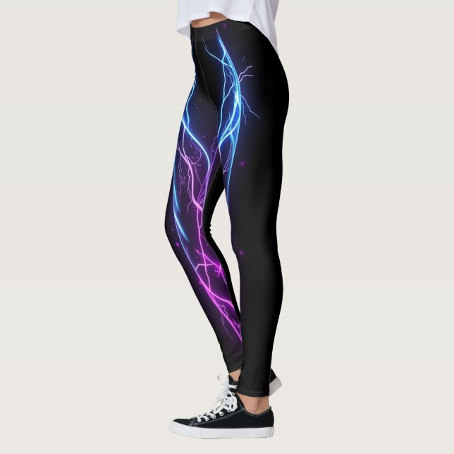 Neon Energy Flow Leggings Gym Workout Activewear  (Left)