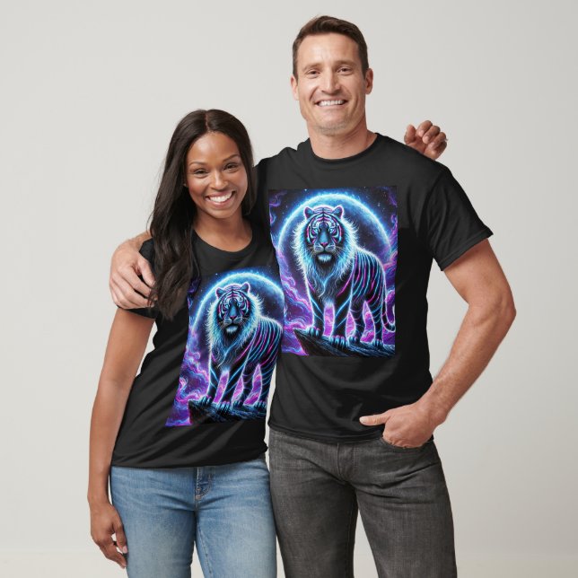 Neon Energy Tiger T-Shirt Design. (Unisex)