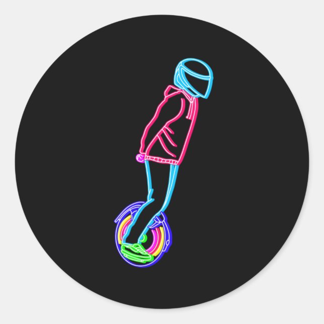 Neon EUC Electric Unicycle Full Tilt Classic Round Sticker (Front)