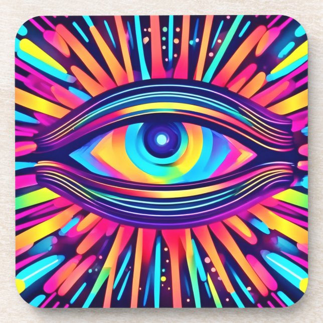 Neon Eye of the Cosmos Coaster (Front)
