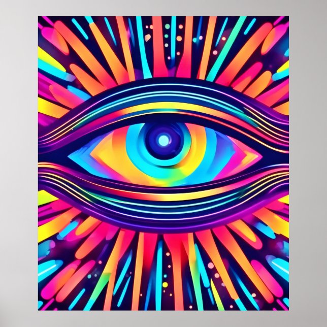 Neon Eye of the Cosmos Poster (Front)