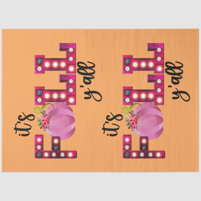 Neon Fall Autumn Customise Colour Tissue Paper (Front)