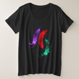 Neon Feather Glow Plus Size Tee