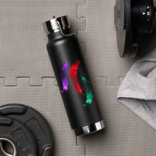 Neon Feather Glow Water Bottle