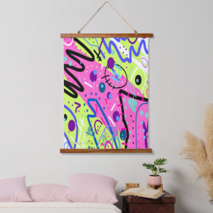 Neon Feelings Abstract Art Hanging Tapestry