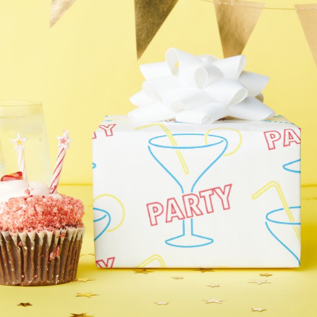 Neon Figure Wrapping Paper (Birthday Party)