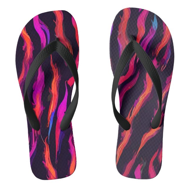 Neon Fire Flame Jandals (Footbed)