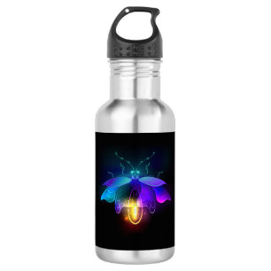 Neon Firefly on black 532 Ml Water Bottle