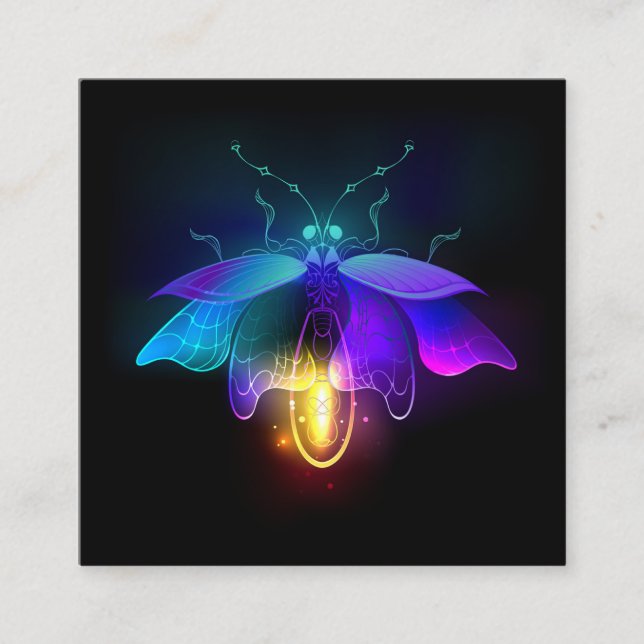 Neon Firefly on black Appointment Card (Front)