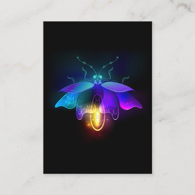 Neon Firefly on black Appointment Card (Front)