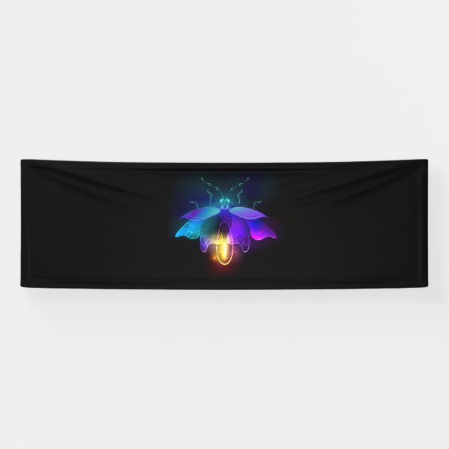 Neon Firefly on black Banner (Horizontal)