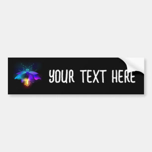 Neon Firefly on black Bumper Sticker