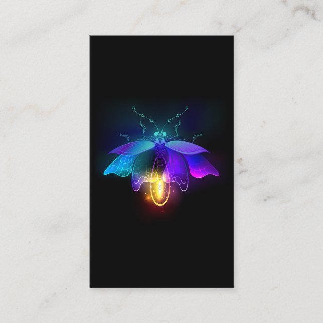 Neon Firefly on black Business Card (Front)